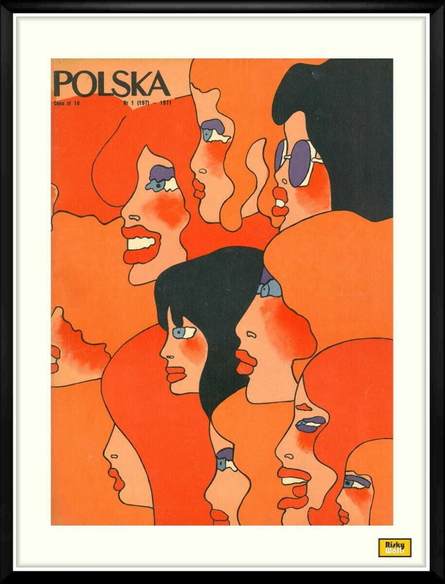 Two Framed Covers Of Polska Magazine, "Profile", Author. Waldemar świerzy 1971 photo for sale