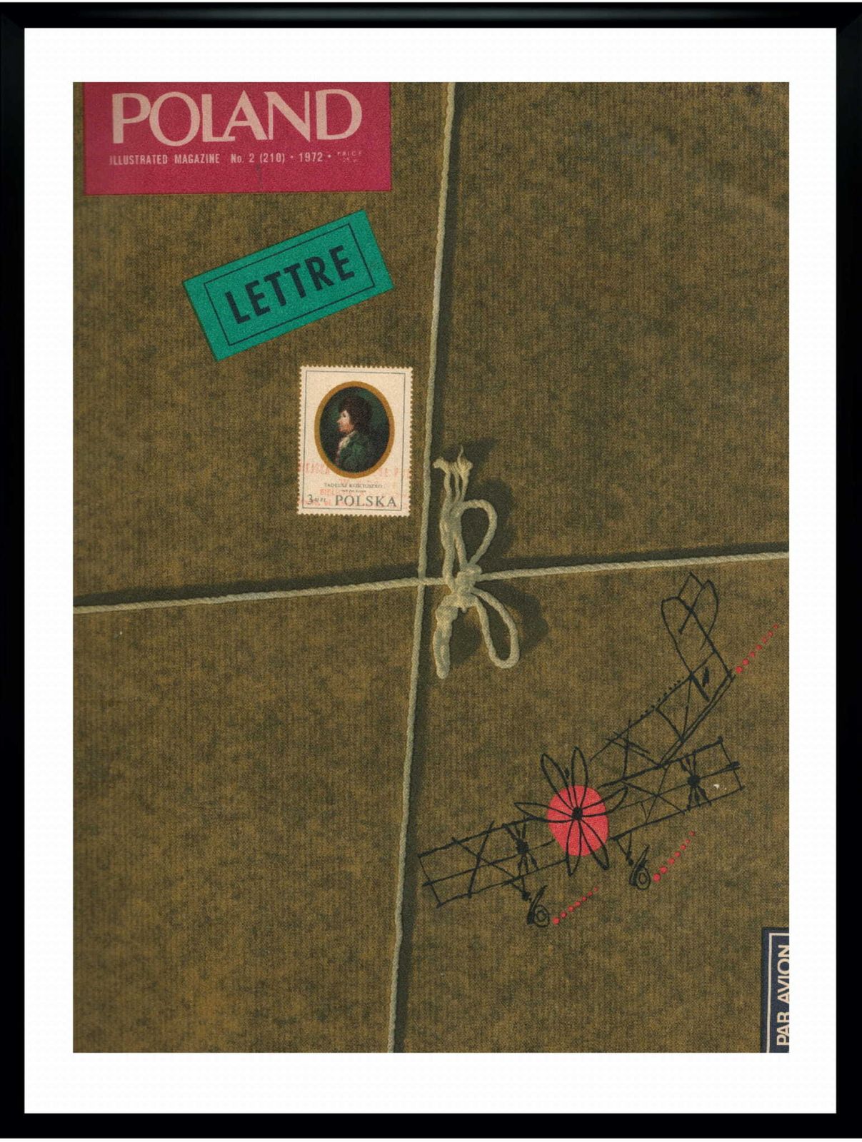 Framed Cover Of The Monthly Polska, Author: Henryk Tomaszewski 02/1972