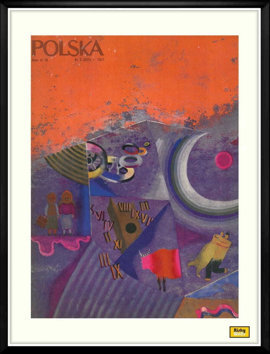 Two Framed Covers Of Polska Magazine, "Departing Balladyny", Author. Antoni Boratyński 1971 photo for sale