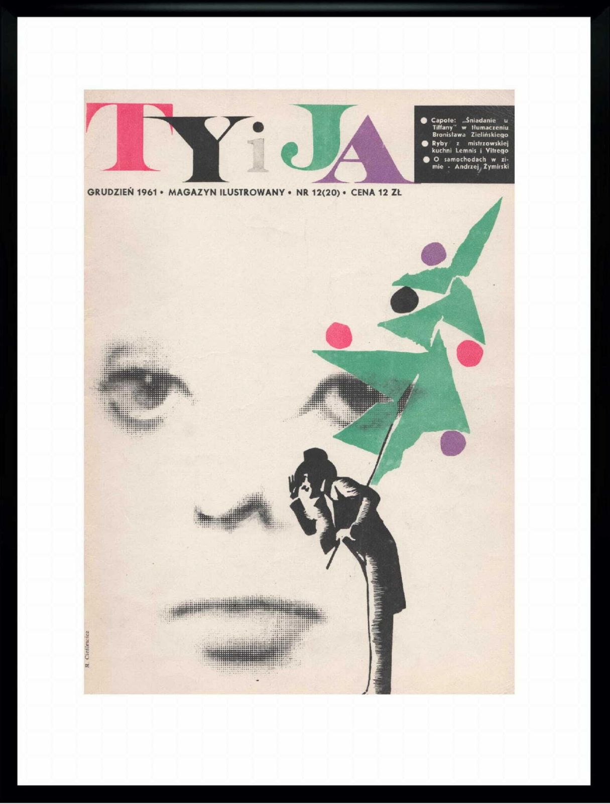Framed Cover Of The Monthly Magazine Ty I Ja, 12/1961, Author: Roman Cieślewicz