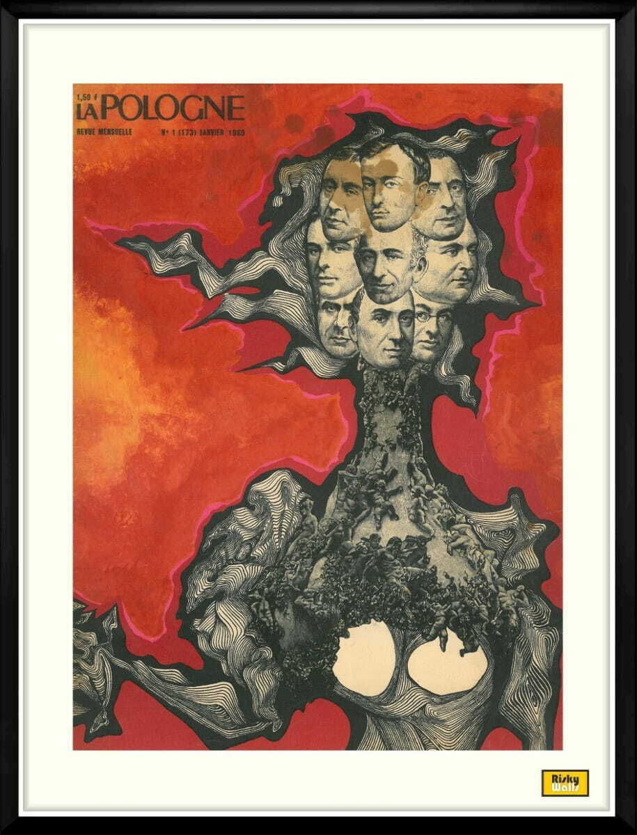 Two Framed Covers Of Polska Magazine, "Spotkanie", Author. Jerzy Skarżyński 1969 photo for sale