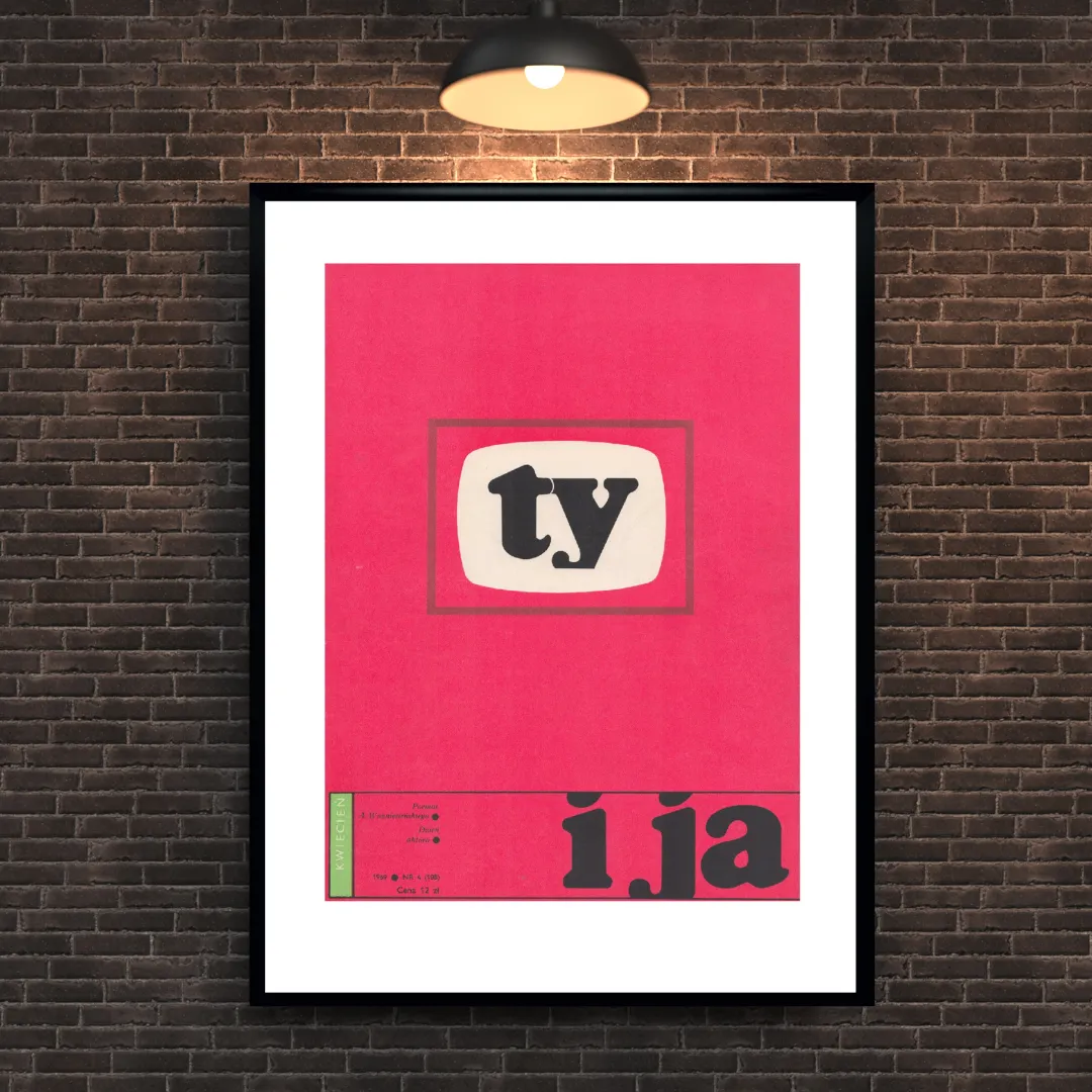 Framed Cover Of The Monthly Magazine Ty I Ja, Author: Henryk Tomaszewski, 04/1969
