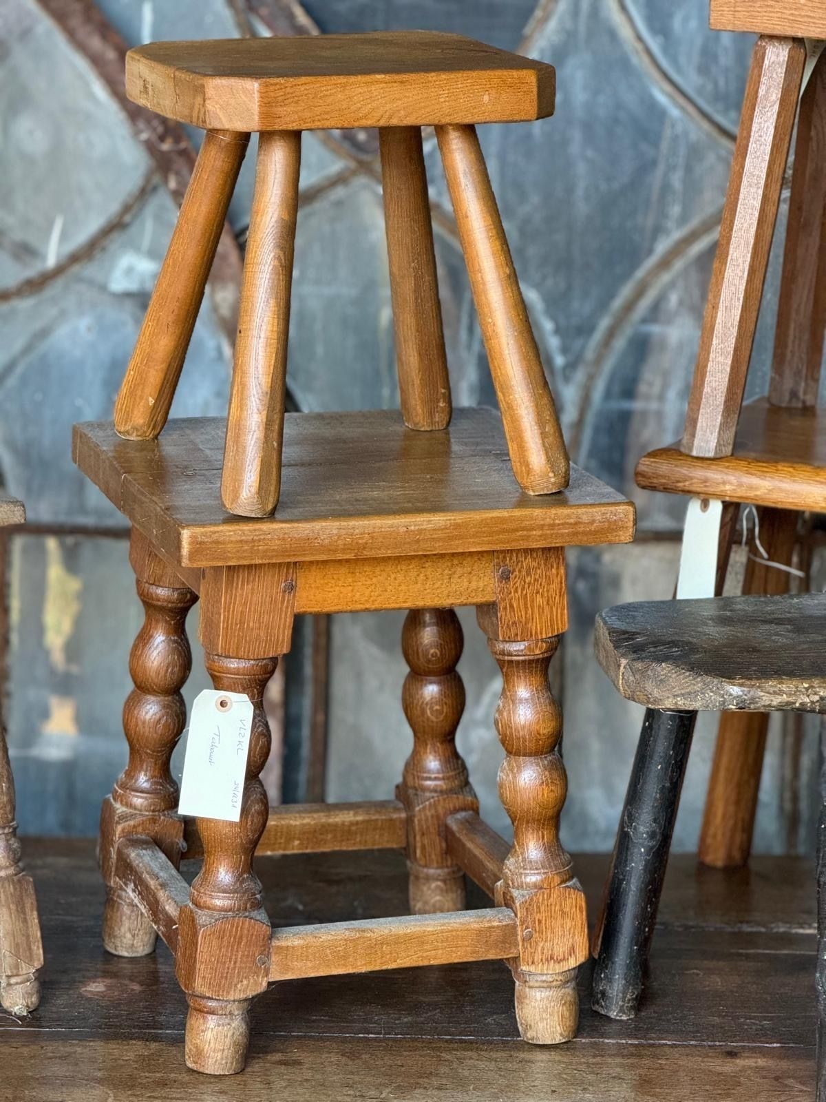 Collection Of 10 Antique Stools For Farmhouse Tables photo furniture