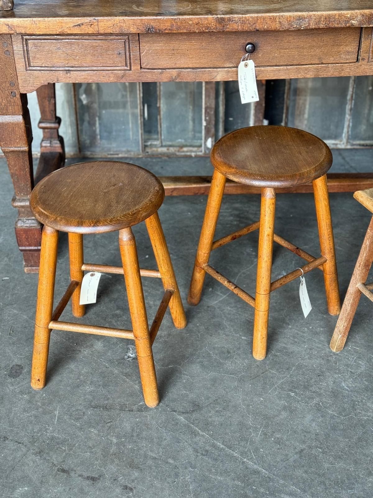 photo vintage Collection Of 10 Antique Stools For Farmhouse Tables