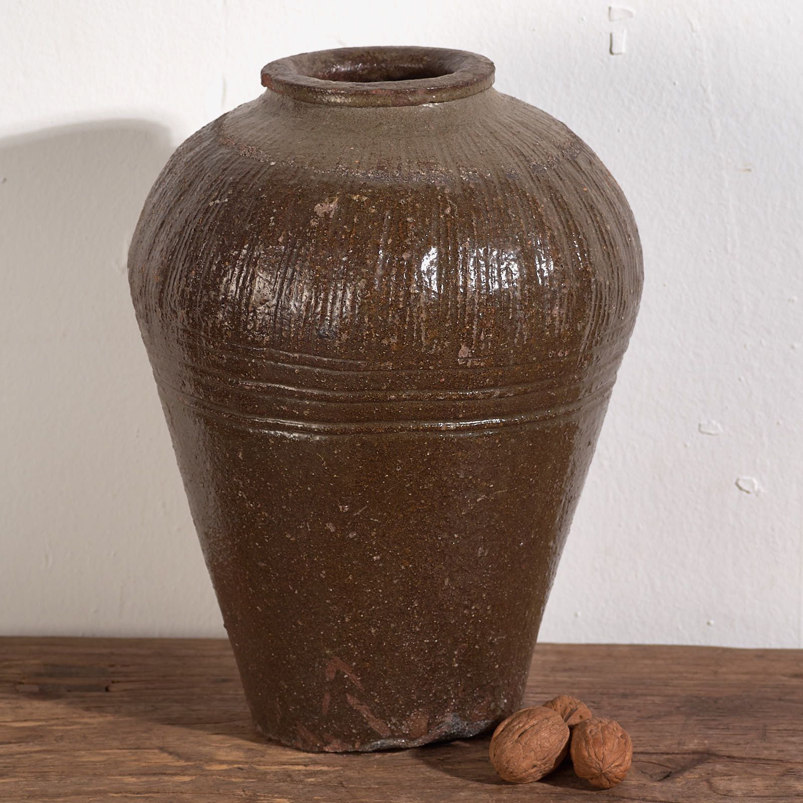 Antique Chinese Ceramic Vase In Dark Shades (C.1900) #5