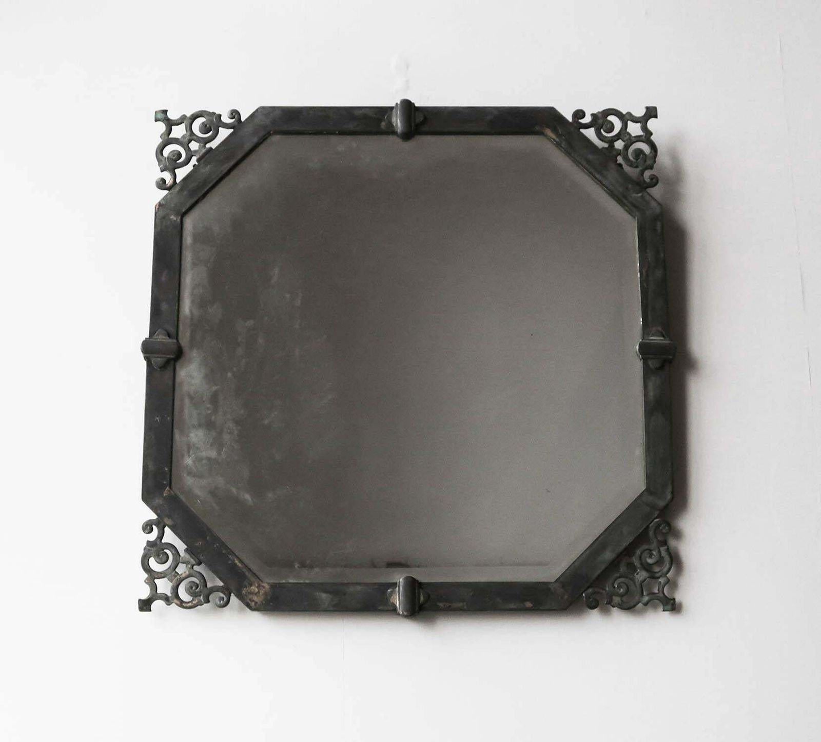 Antique Brass Renaissance Style Bevel Edged Wall Mirror, English, C.1910 photo Home Decor