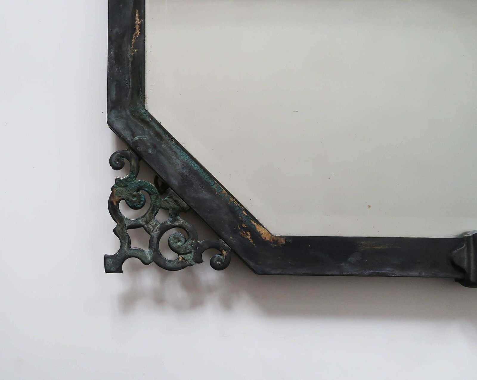 photo furniture Antique Brass Renaissance Style Bevel Edged Wall Mirror, English, C.1910