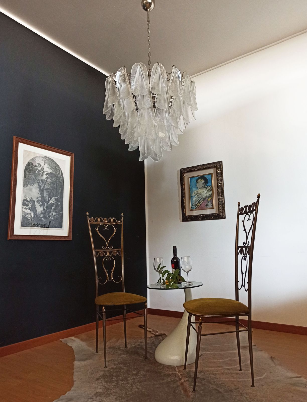 Italian Vintage Murano Chandelier   57 Glass Rondini photo vinterior