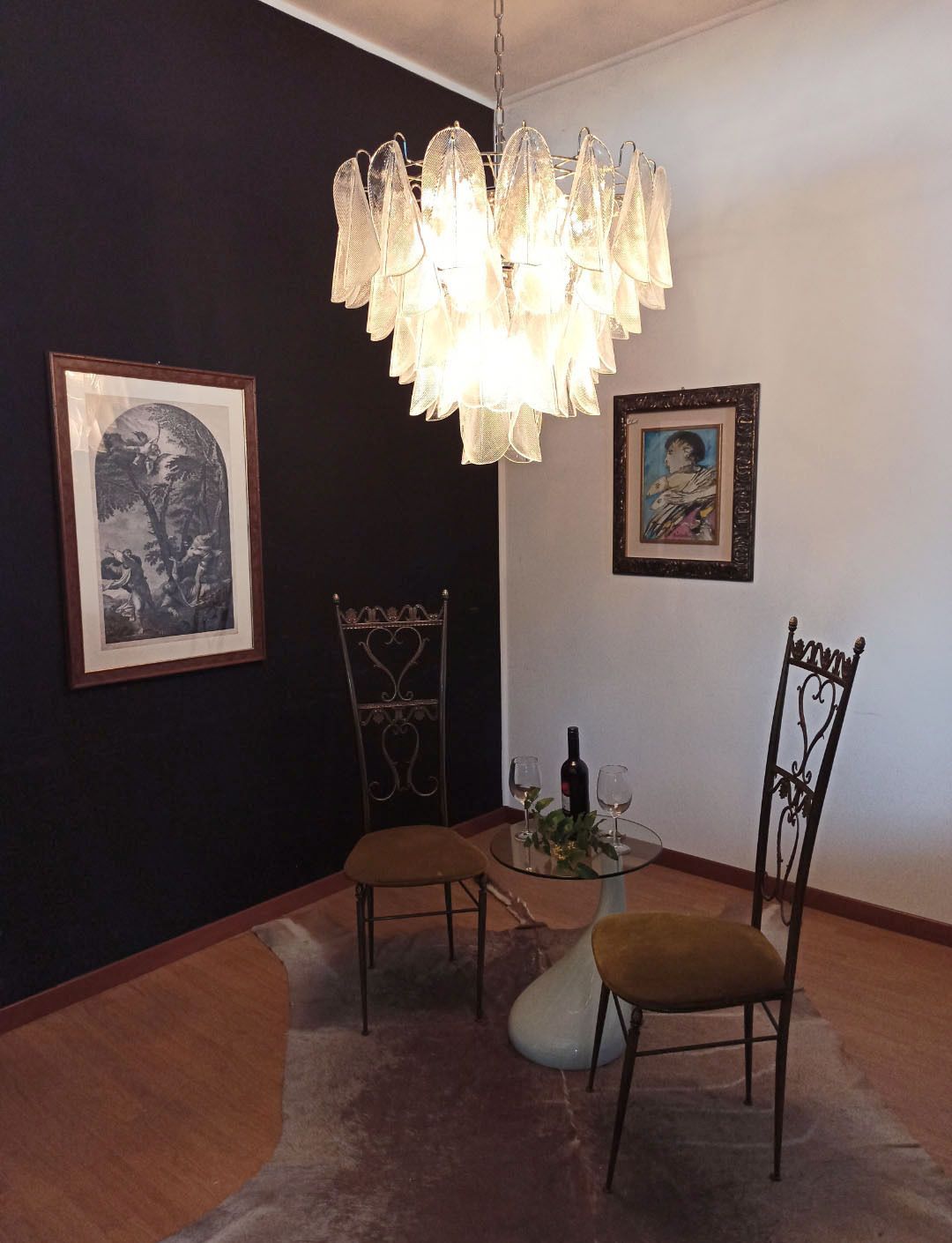 photo vintage Italian Vintage Murano Chandelier   57 Glass Rondini
