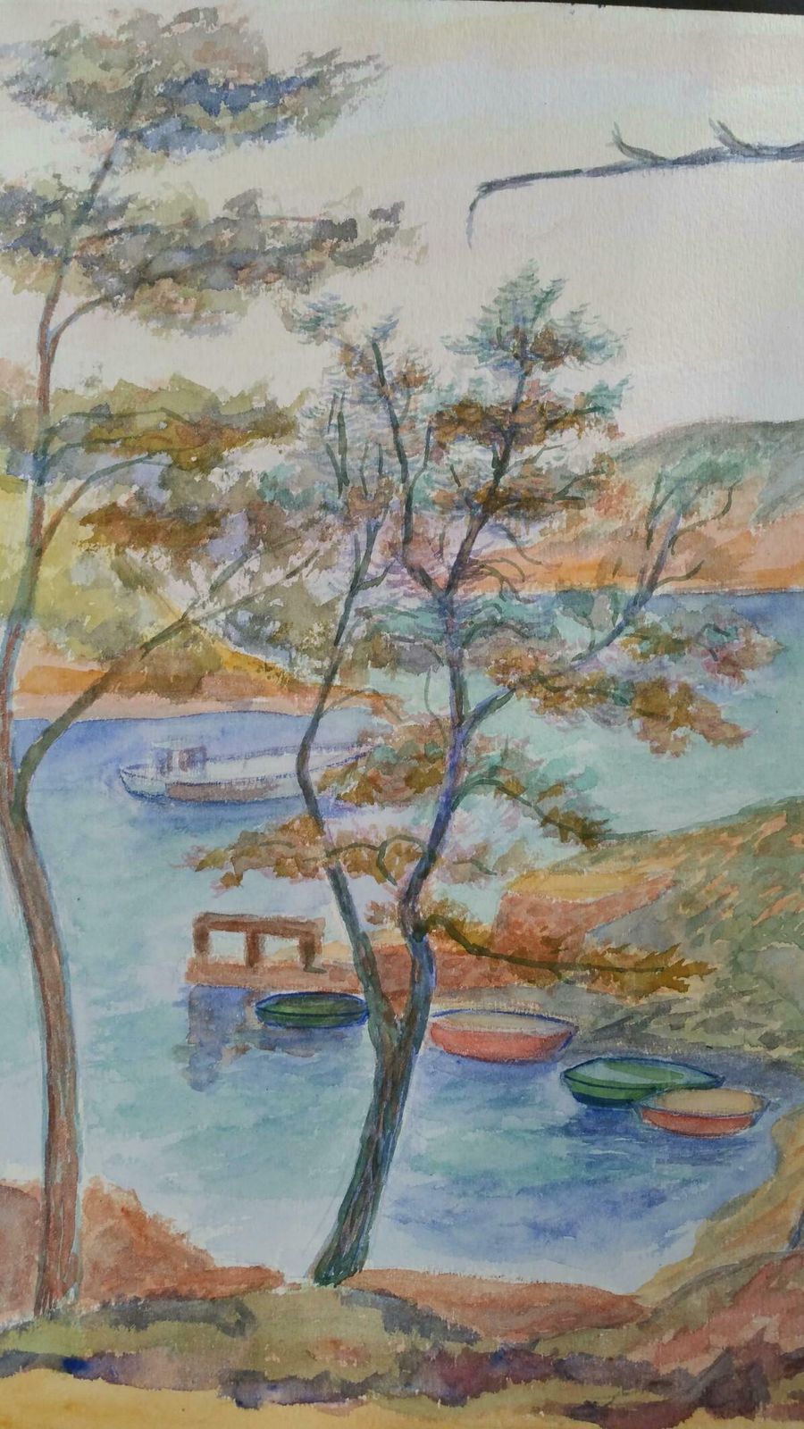 Louis Bellonprovence Boats Landscape Post Impressionist Signed 1940's Paintingc. 1940s photo furniture