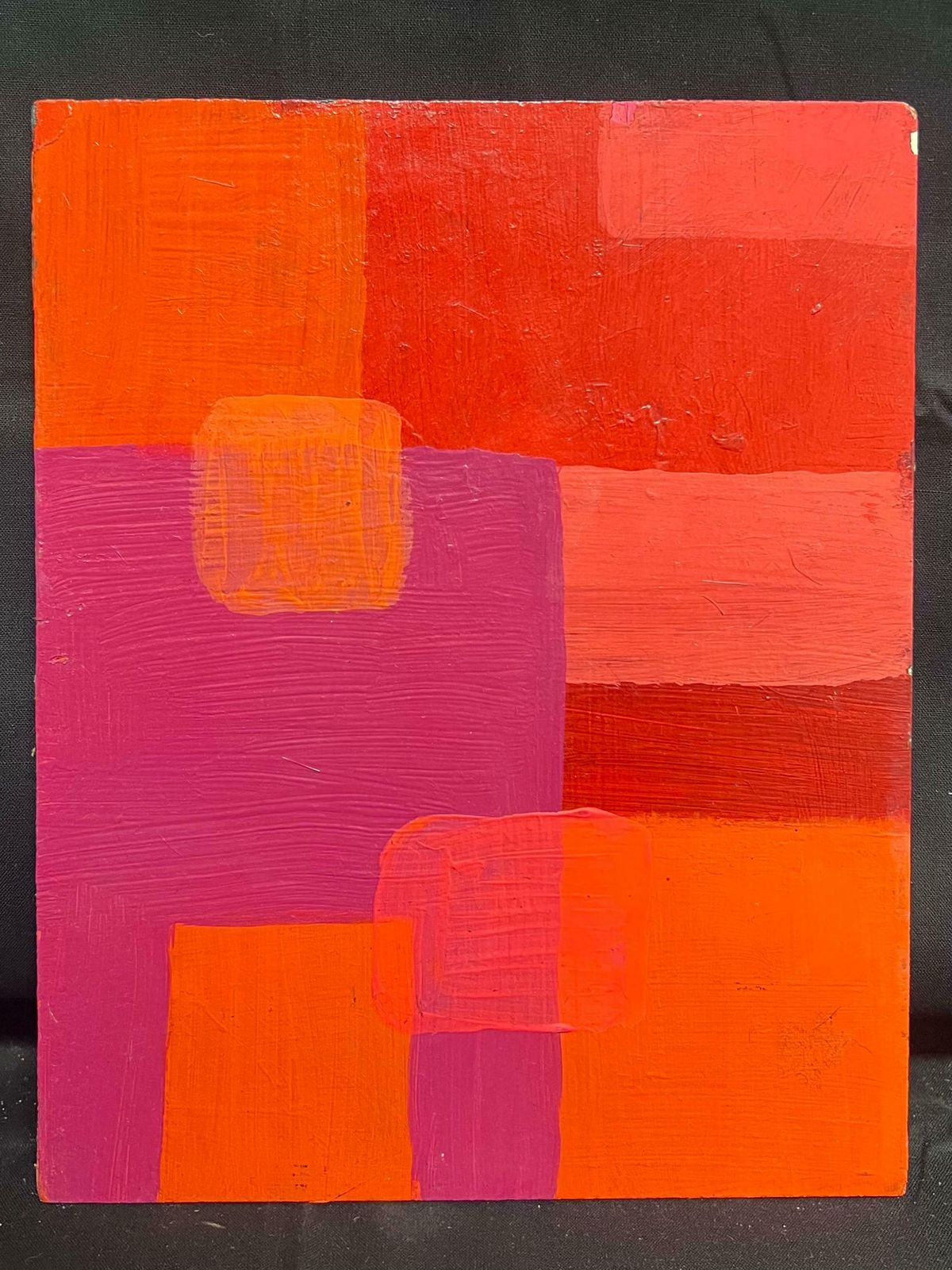 Sally Bradshawpink Red Cubist Abstract British Contemporary Paintingc.2017 photo furniture