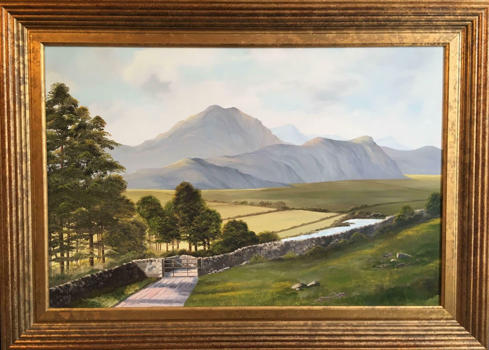 Unknownscafell From Hardknott Pass Huge British Lake District Landscape Oil Painting 2005