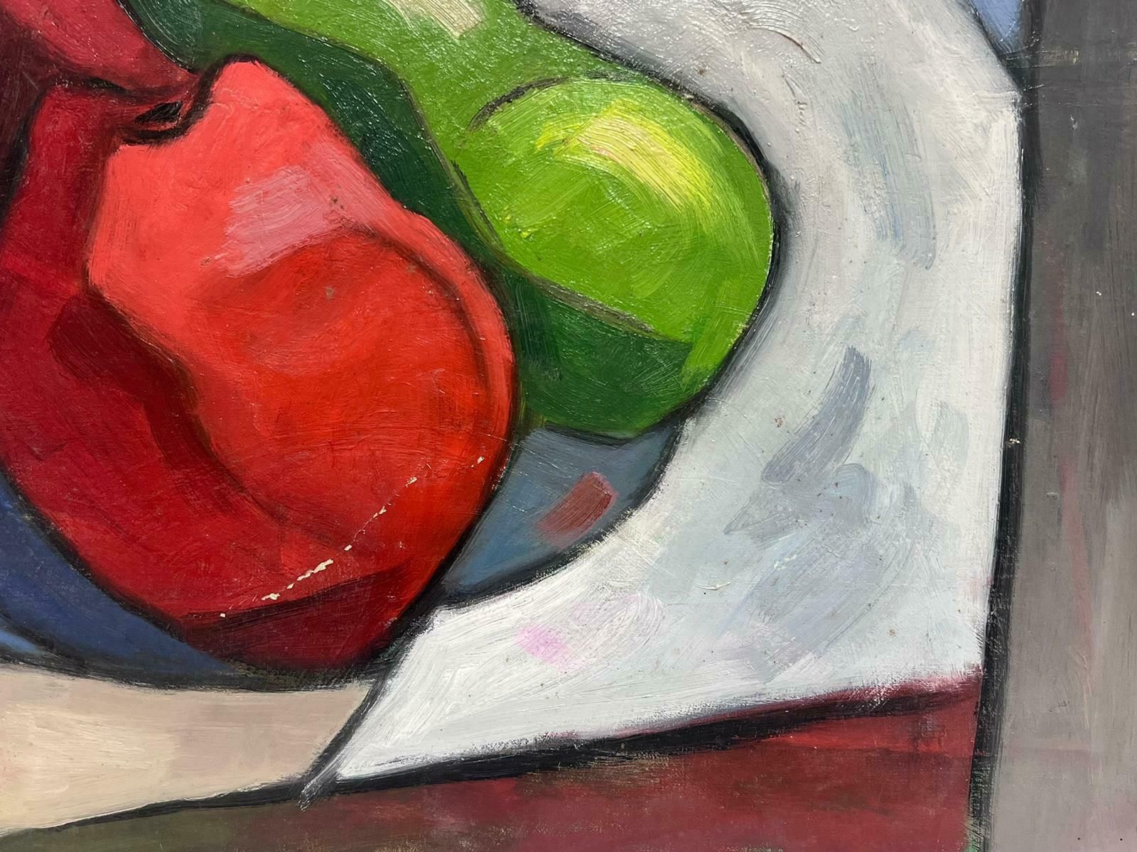 Paul Louis Bolot (French 1918 2003)french Modernist Oil Painting Cubist Still Life Of Apples20th Century photo for sale