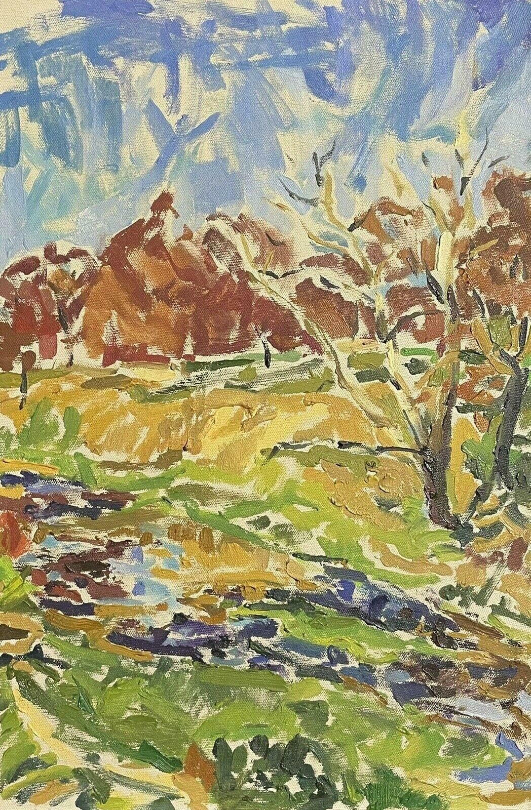 Douglas Stuart Allenlarge  Impressionist Oil Painting   Colourful Flowing River Scene20th Century