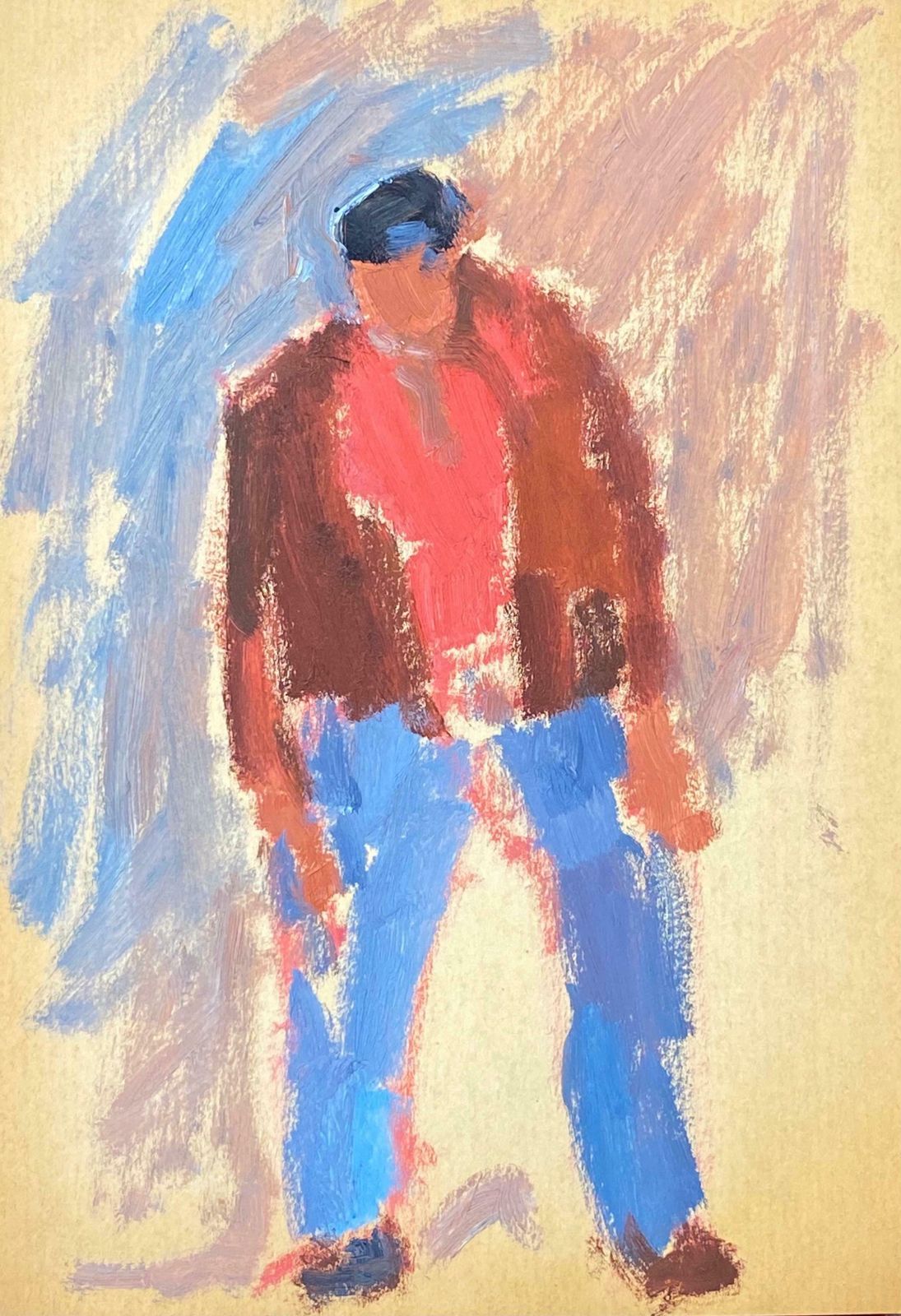 Elisabeth Hahn20th Century German Modernist Oil Painting Portrait Study Of A Man20th Century
