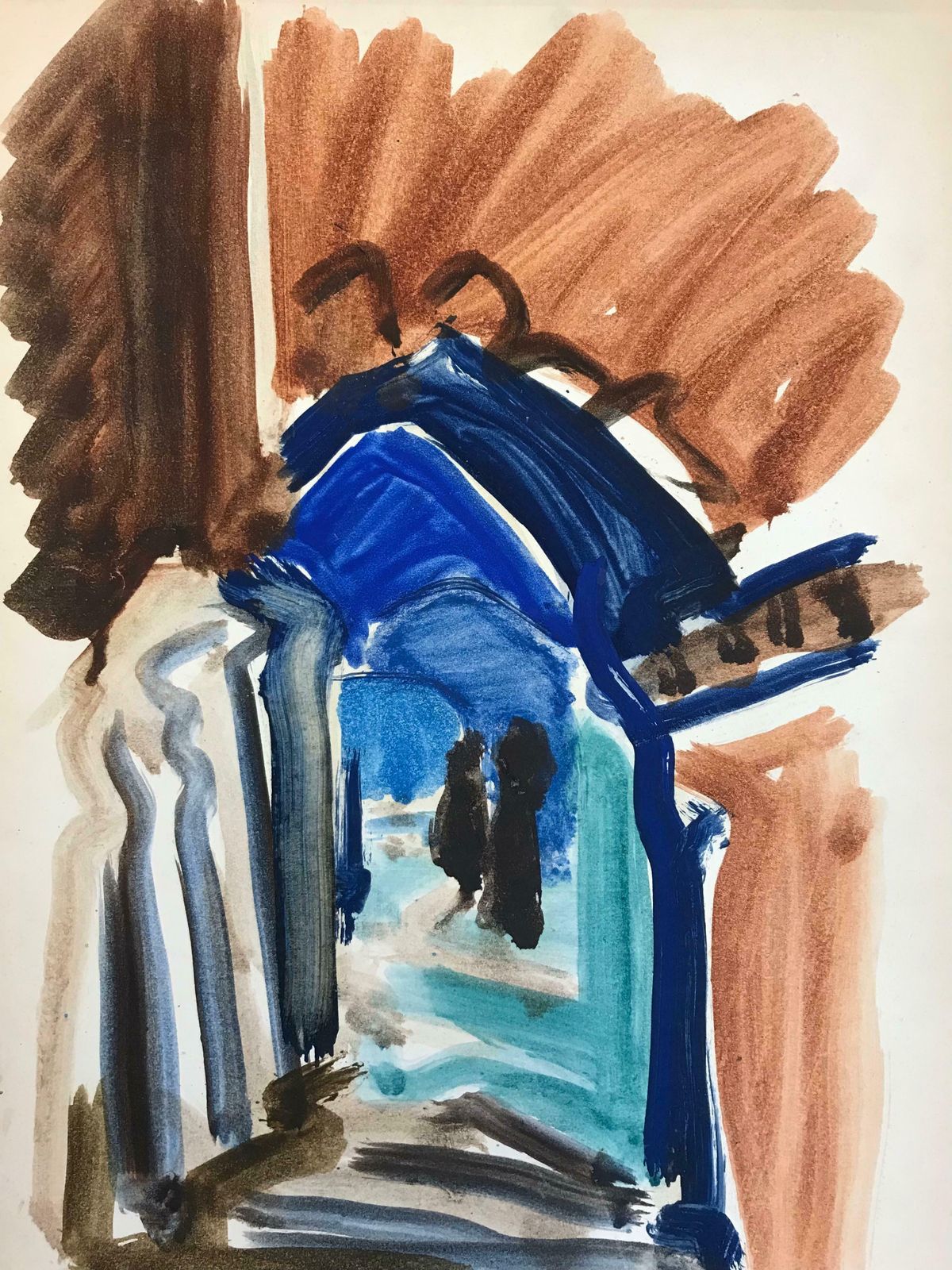 Elisabeth Hahn20th Century German Modernist Oil Painting   Through The Colourful Archway20th Century photo furniture
