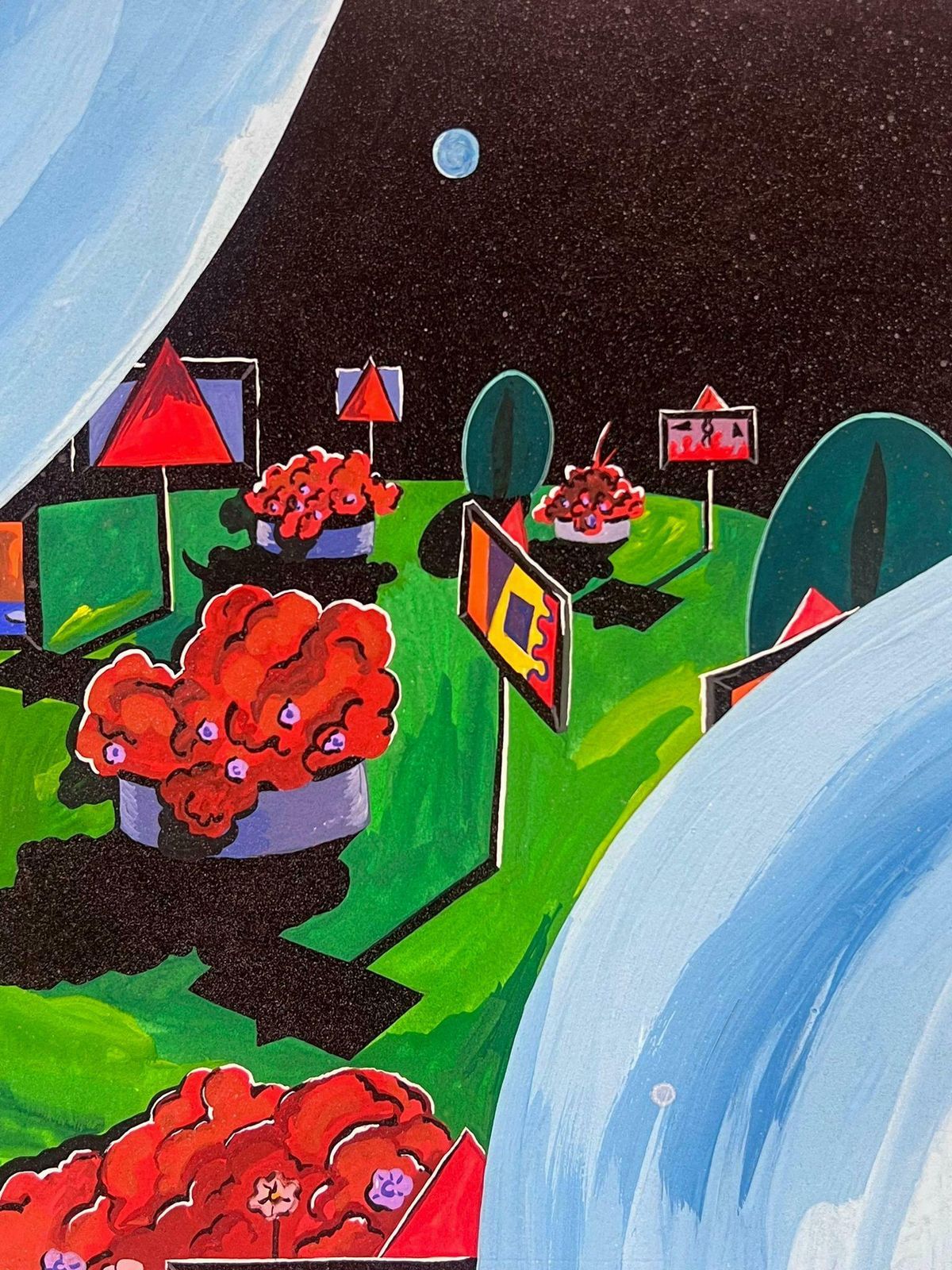 Sally Vaughancontemporary British Abstract Original Painting Surrealist Landscape1990 photo furniture
