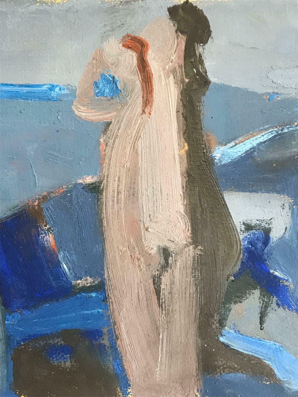Elisabeth Hahn20th Century German Modernist Oil Painting Abstract Figures20th Century photo furniture