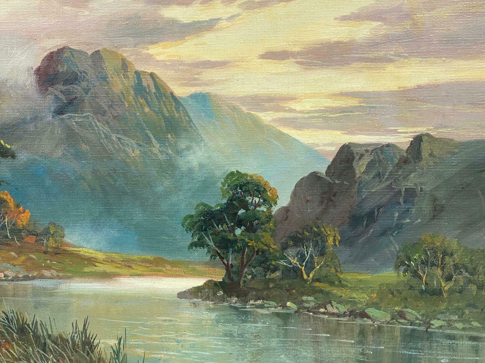 Francis E. Jamiesonbeautiful Antique Scottish Highlands Oil Painting River Landscapec.1930's photo for sale