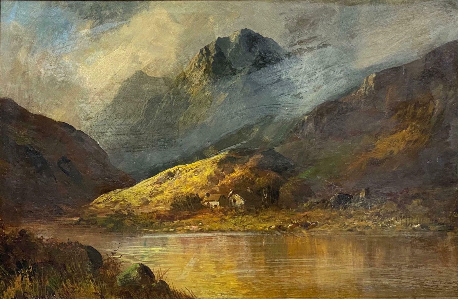 Francis E. Jamiesonantique Scottish Highlands Oil Painting Misty River Landscape Perthshirec.1920's