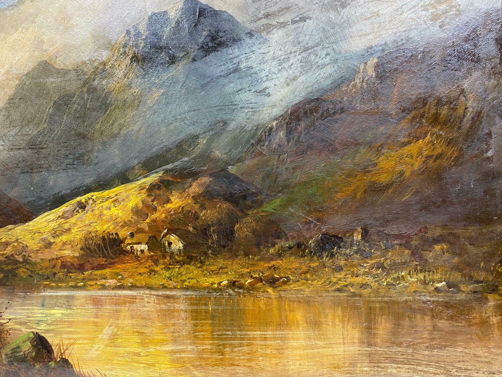 Francis E. Jamiesonantique Scottish Highlands Oil Painting Misty River Landscape Perthshirec.1920's photo Art