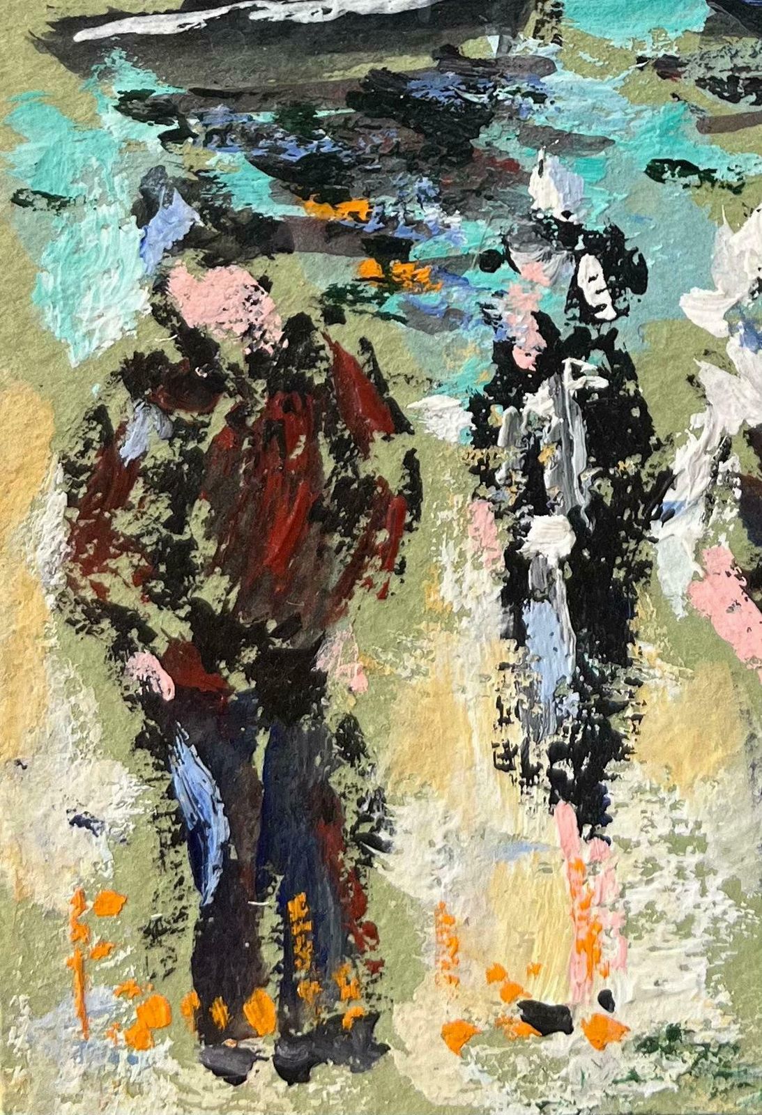 Fanch Lelfrench Impressionist Oil Painting Of "Fête Des Vieux Coquins à St. Sulac" Breton2001 photo Art