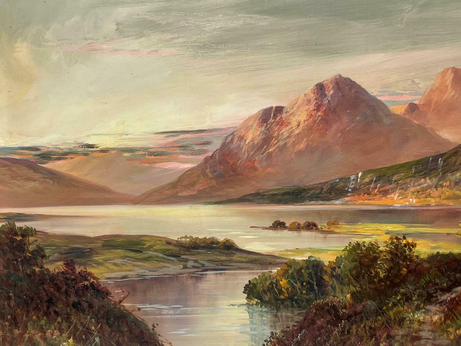 Francis E. Jamiesonantique Scottish Highlands Signed Oil Painting Loch Tay Perthshirec.1930's photo for sale