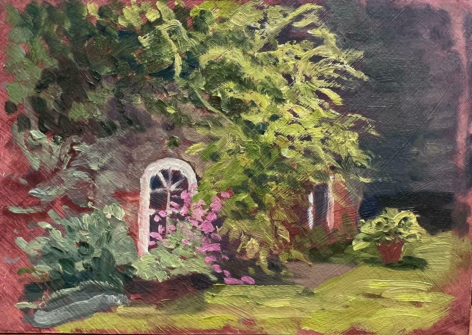 Geza Somerset Paddonflower Garden Window Modern British Impressionist Oil Painting