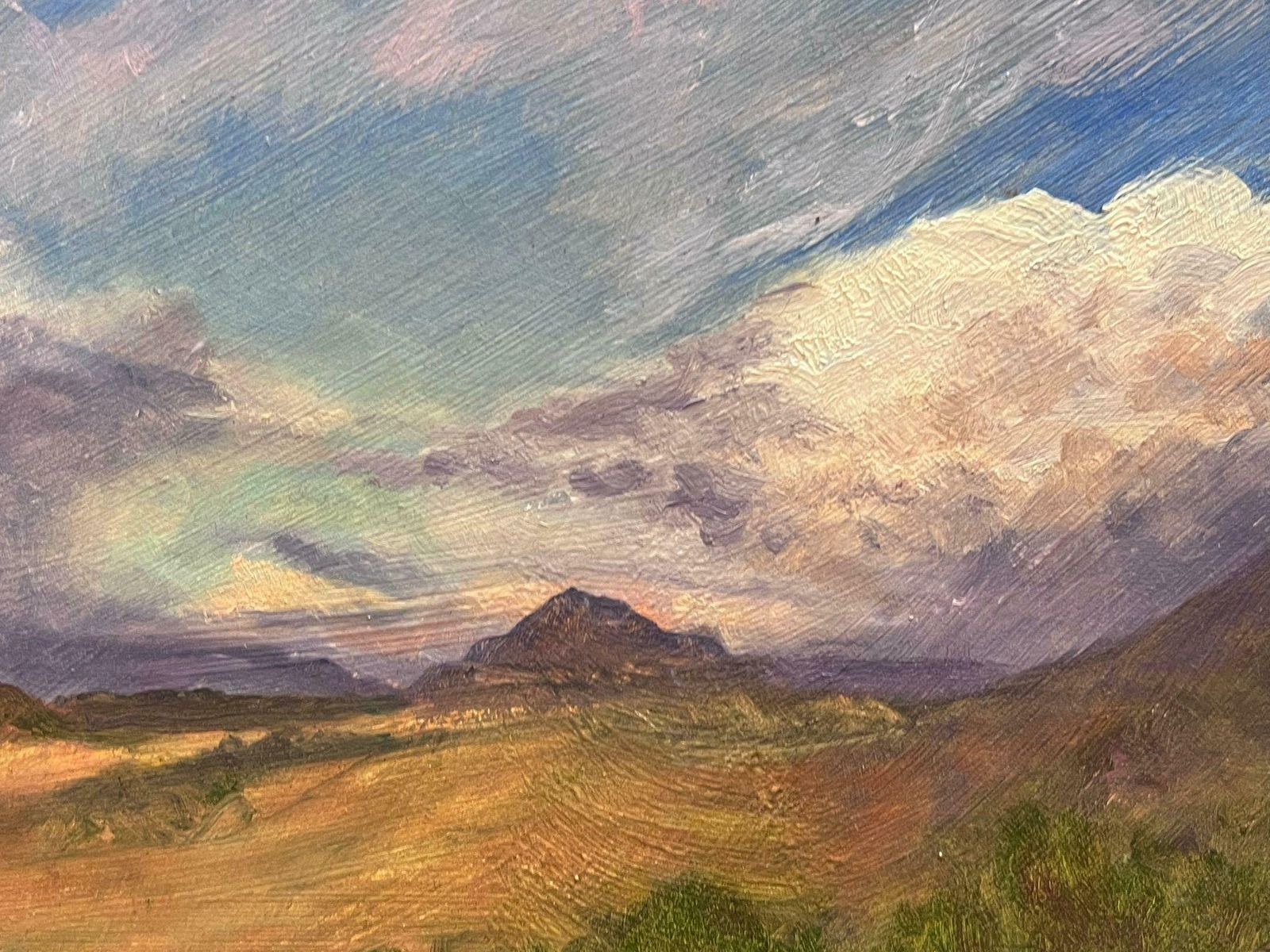 Geza Somerset Paddonnamibia South African Landscape Purple Cloudy Sky Over Fields, Signed Oil photo for sale