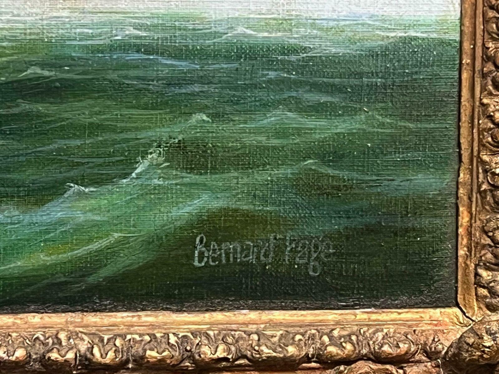Bernard Pageclassic Tall Sailing Ship On Turquoise Seas Signed Original British Oil Painting photo 1768.0