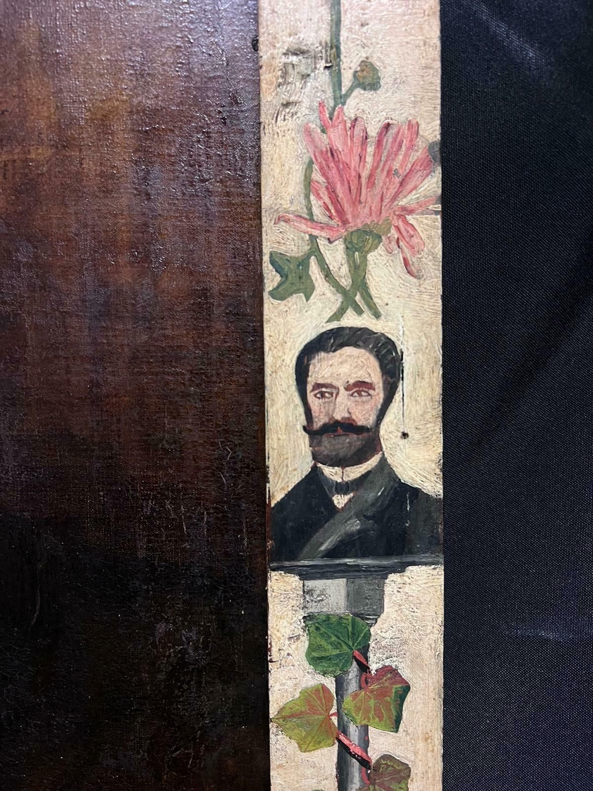 British C. 1901fine Impressionist Oil Painting Portrait Of Bearded Man Amazing Frame D. 19011901 photo vinterior