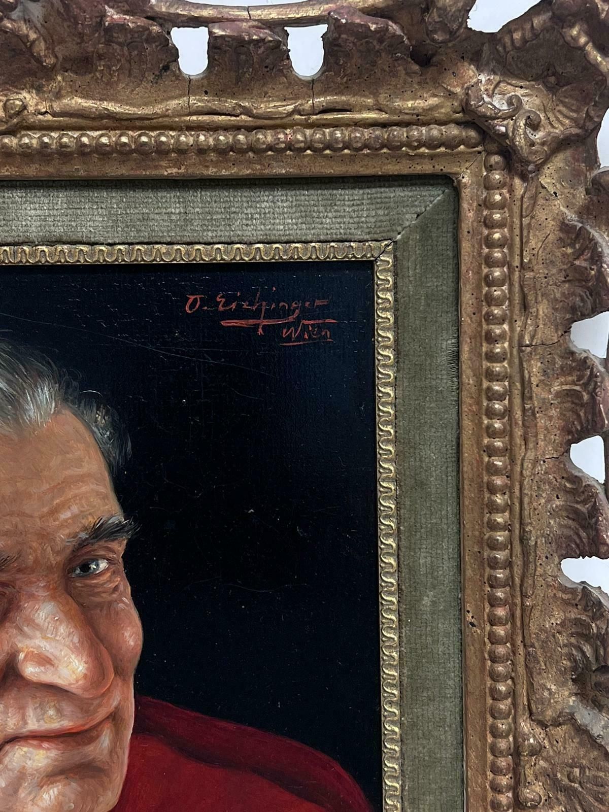 Otto Eichingerthe Cardinal Fine Antique Portrait Oil Painting In Ornate Gilt Frame photo for sale
