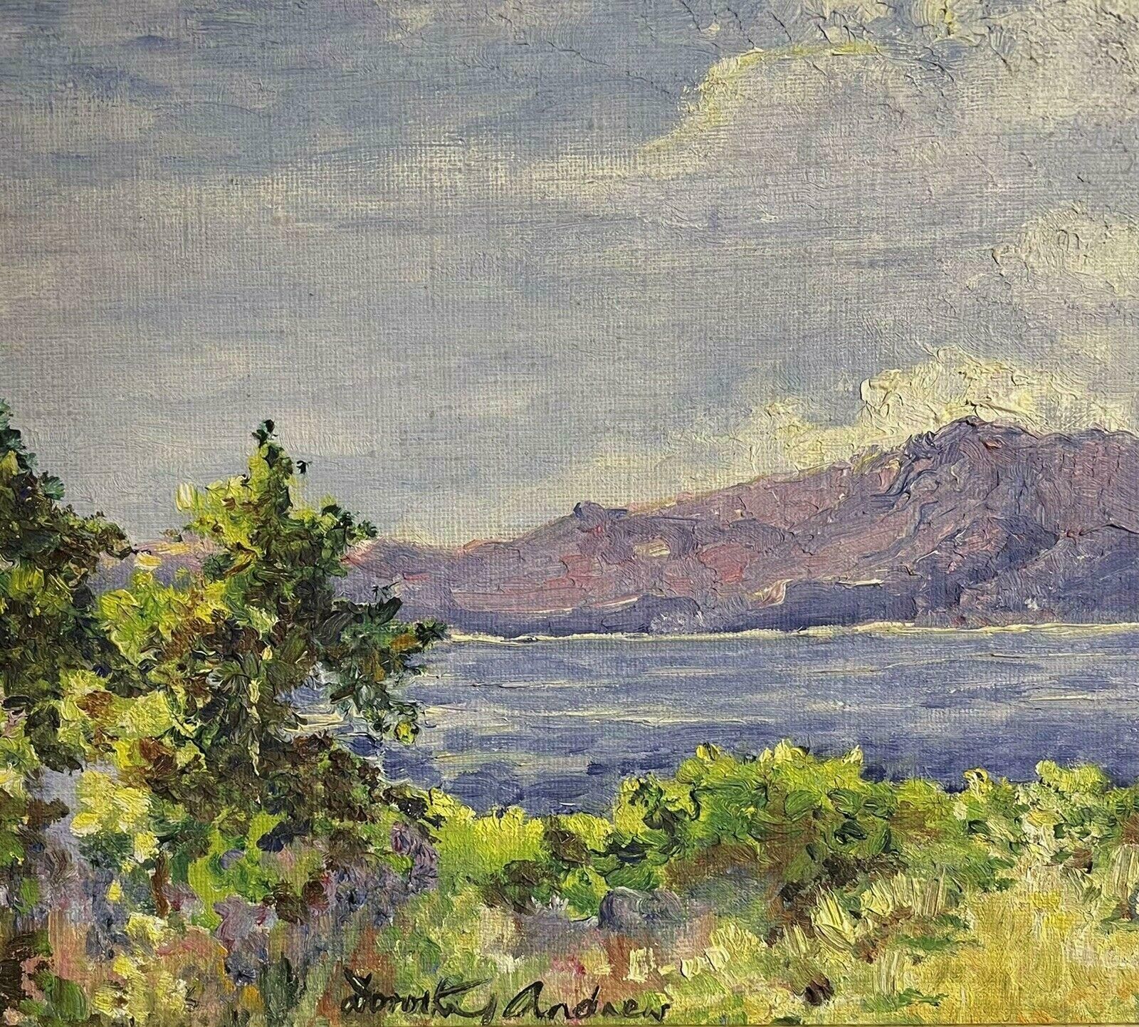 Irish Impressionistcarlingford Lough, County Down Ireland, Vintage Irish Impressionist Oil Paintingc. 1950's photo for sale