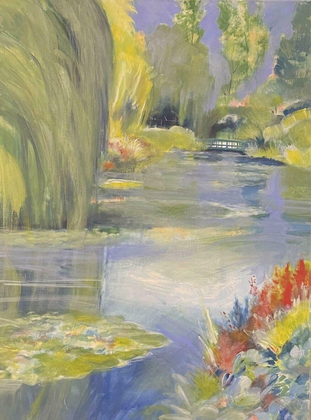 French Schoolthe Garden At Giverny Huge French Contemporary Oil Painting Signed & Dated 20052005