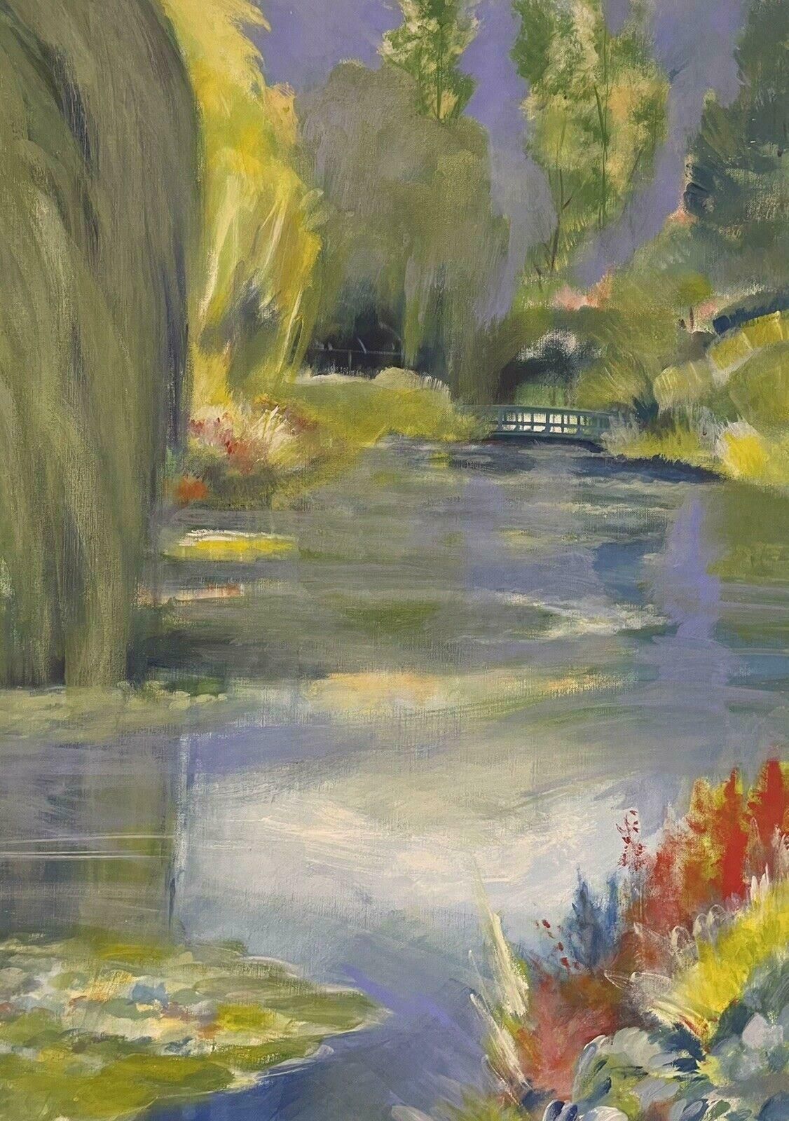 French Schoolthe Garden At Giverny Huge French Contemporary Oil Painting Signed & Dated 20052005 photo Art