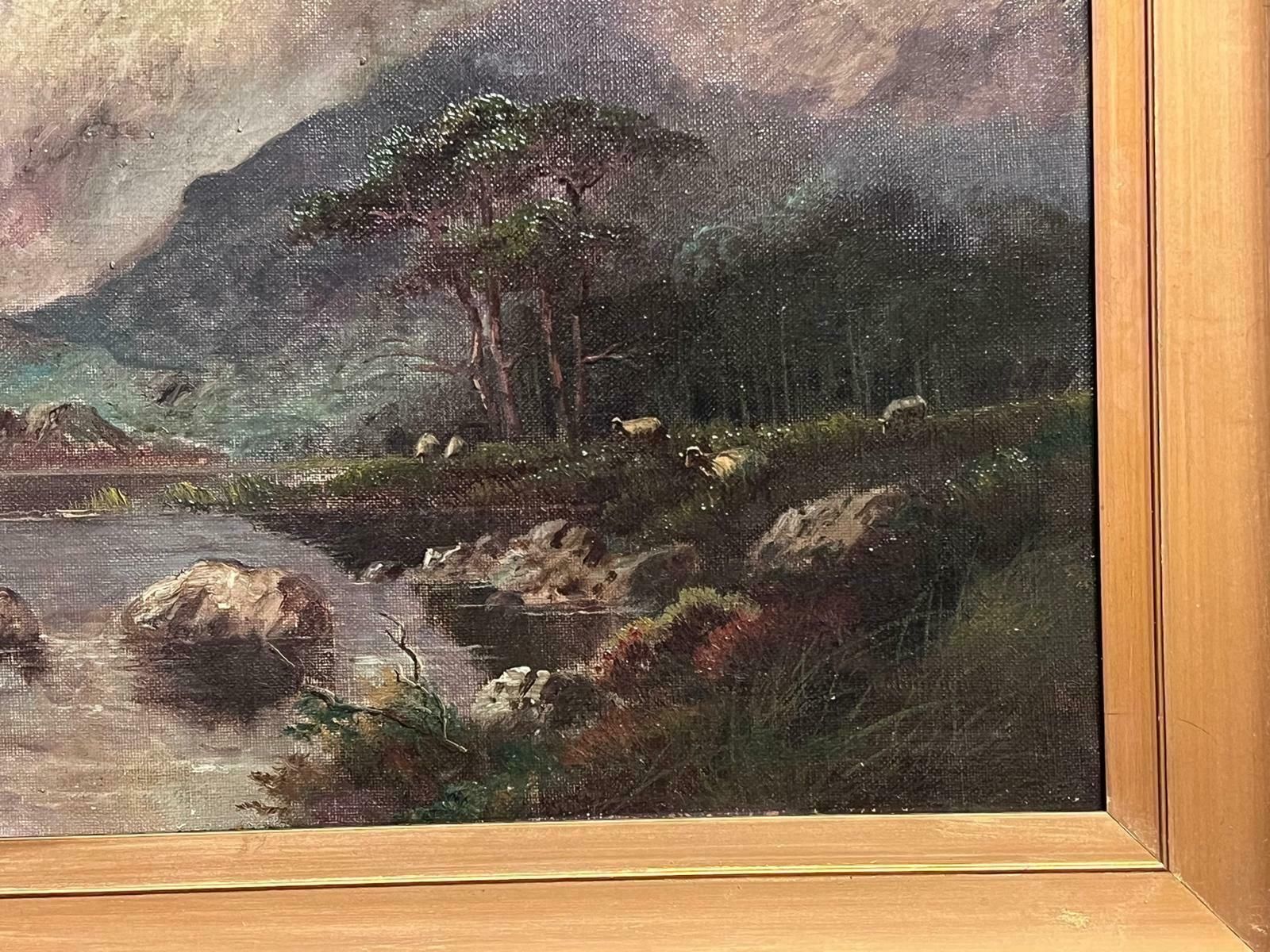 Jack M. Duckerantique Scottish Highlands Historic Loch Landscape Scene Signed Oil Painting1920's photo Art