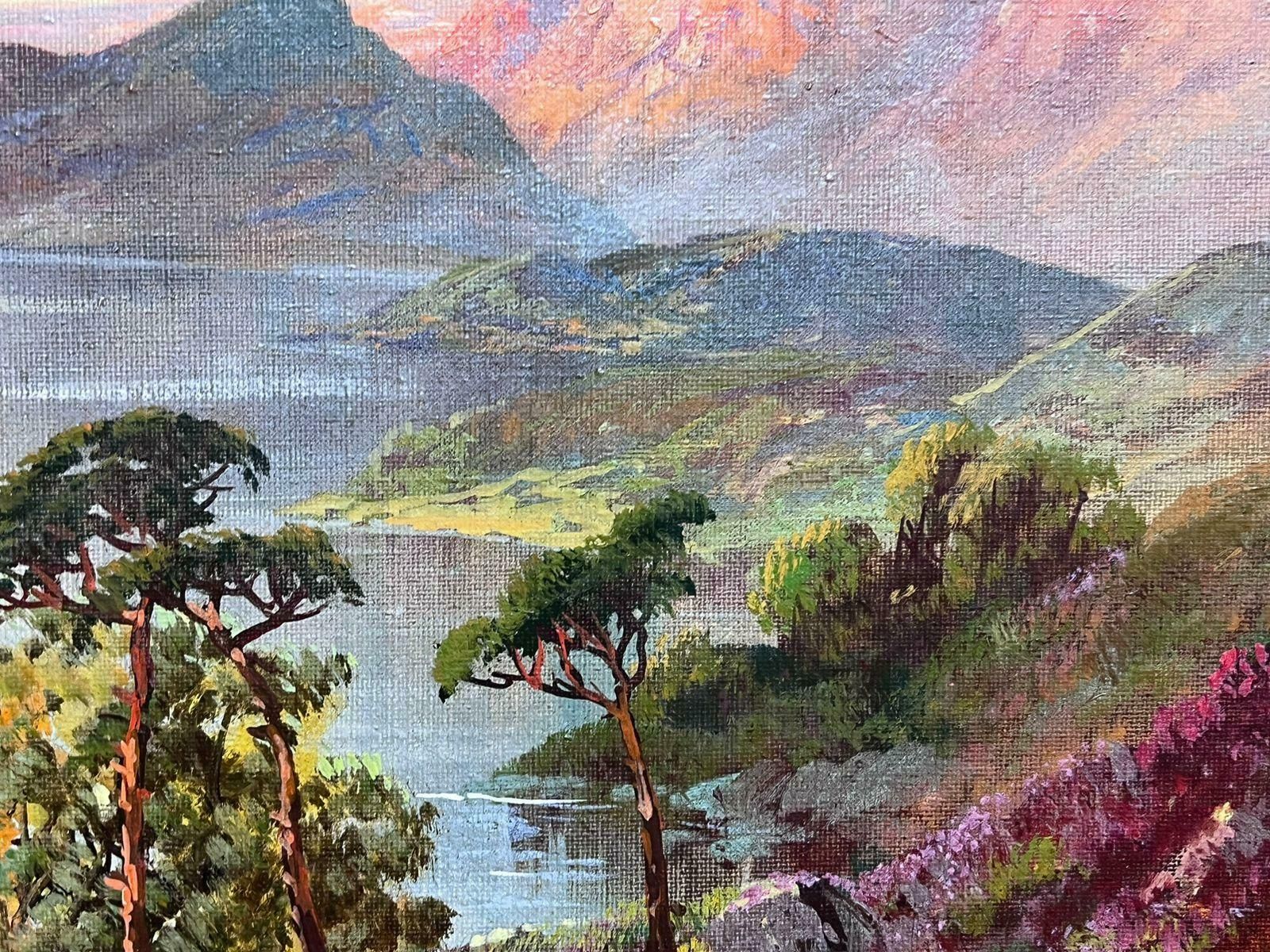 F. E. Jamiesonantique Scottish Highland Landscape Loch Scene Signed Oil Painting On Canvas photo 1517.0
