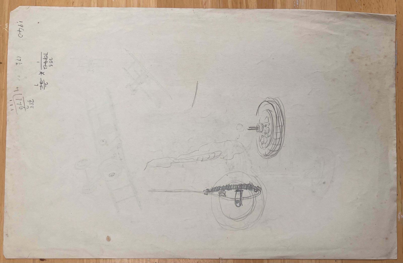 K.B. Whiteworld War I Dogfight Scene With Vintage Race Car Pencil Illustrationearly 20th Century photo vinterior