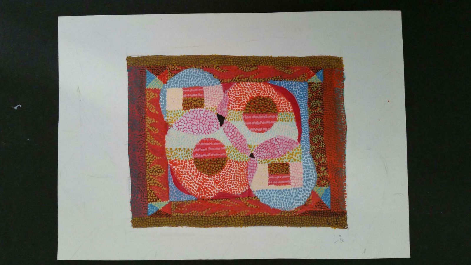 Louis Bellon French Neo Impressionist Pointillist Abstract Mid 20th Century Small Painting C. 1940s