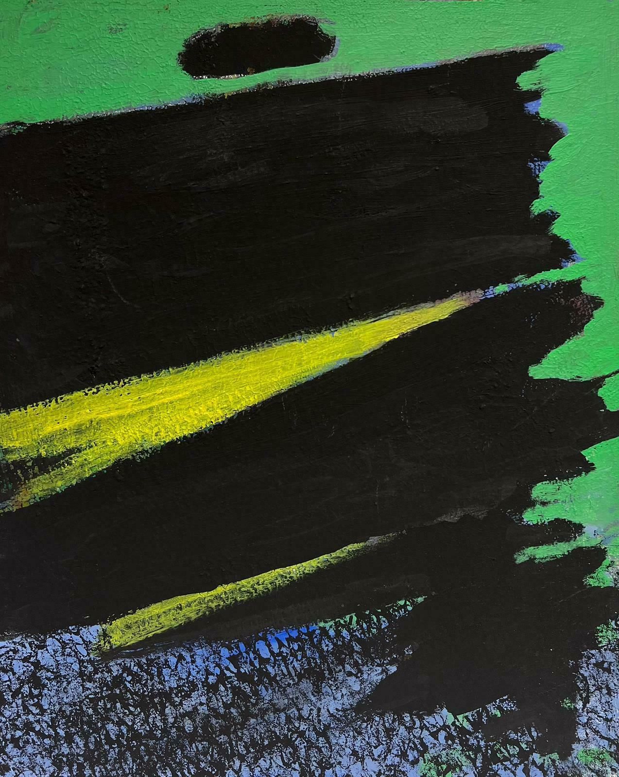 Andre Guilloublack & Green Expressionist Abstract Oil Painting Large Contemporary Canvas photo furniture