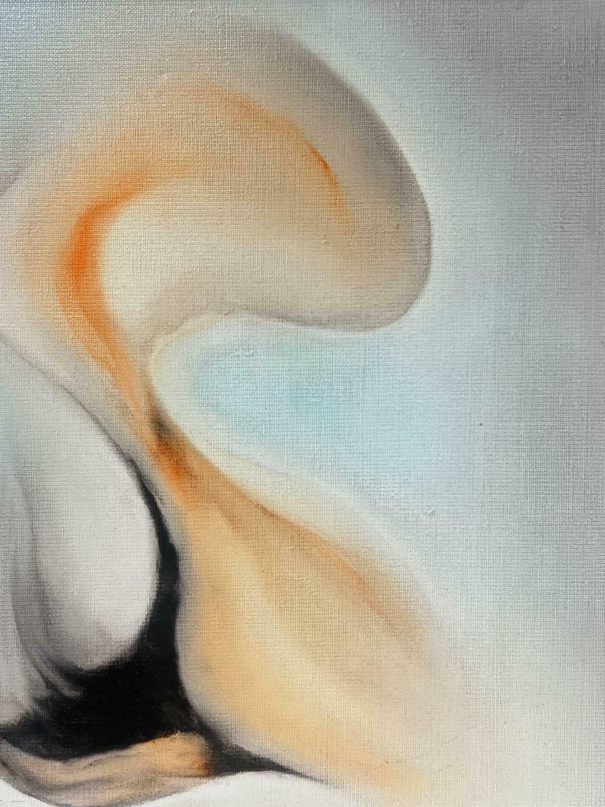 Jack Penouelfrench Surrealist Oil Painting Evolving Shapes And Movement Grey Ochre Soft Tone photo Art