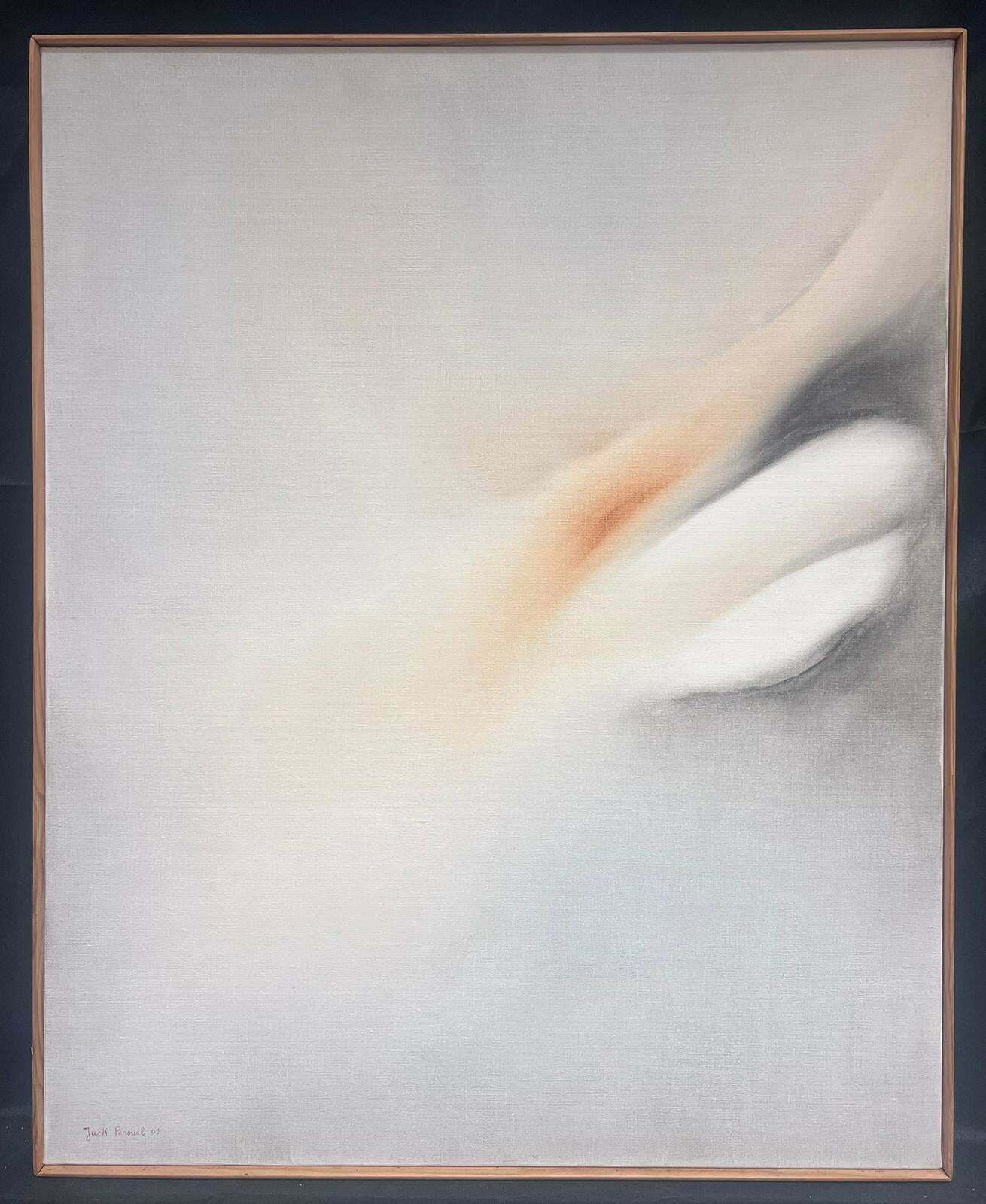 Jack Penouelhuge French Surrealist Oil Painting Calm Orange And Grey Colors 20th Century photo furniture