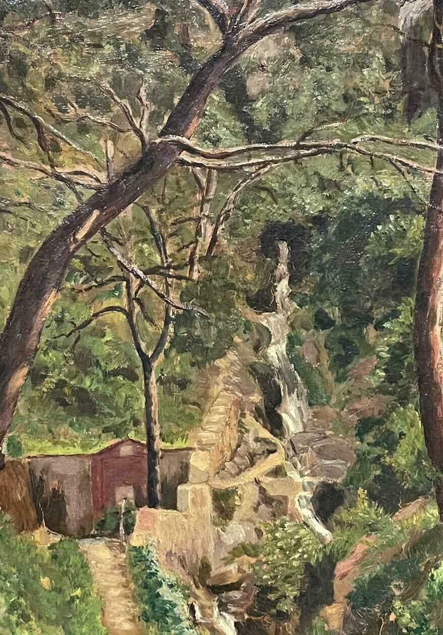 French Artist1930's French Impressionist Signed Oil   La Lavandiere Village Stream & Woodland photo 970.0