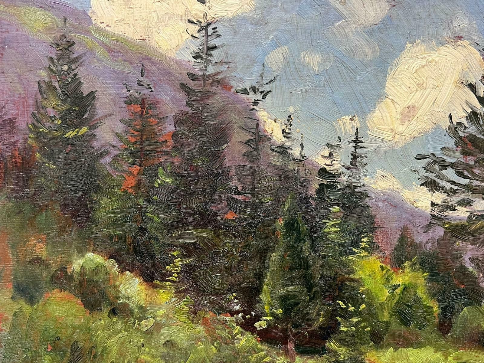 Edmond Quinton1930's French Impressionist Signed Oil Painting Green Woodland Landscape1930's photo furniture