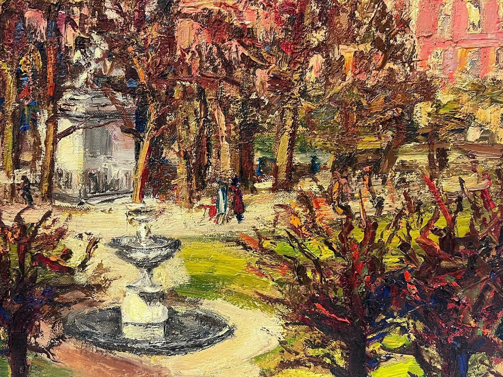 Josine Vignonfrench Post Impressionist Oil Paris Square Place Des Vosges? Signed Original1960's photo Art