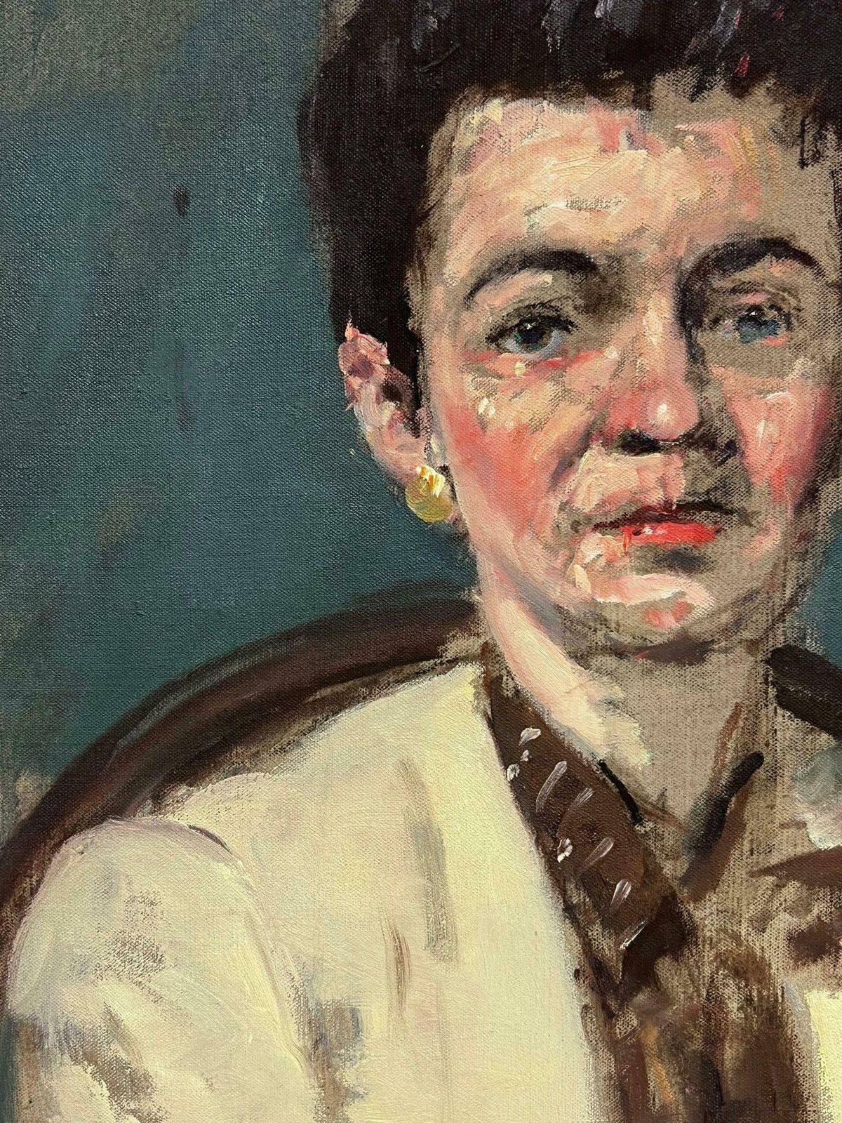 French School1930's French Portrait Of Lady Impressionist Oil Painting On Canvas1930 photo 812.0