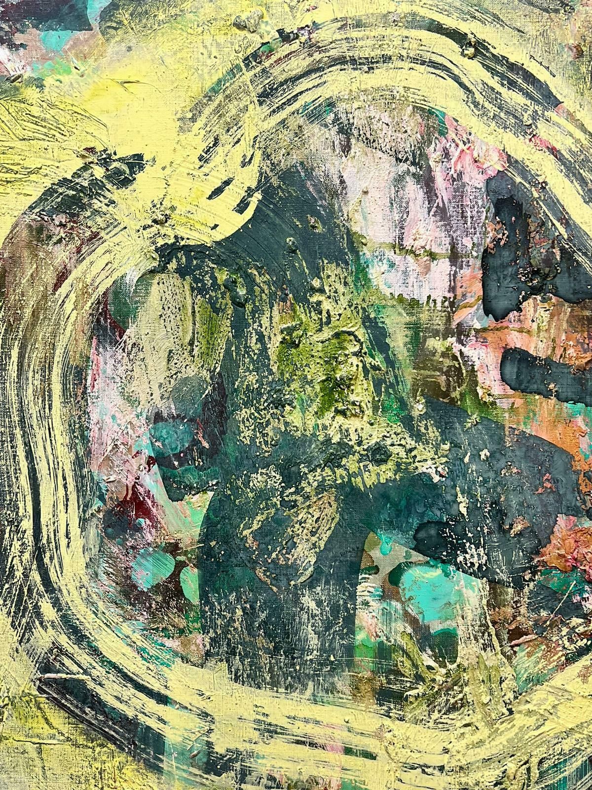 Michael Heindorffenormous Green Yellow Abstract Expressionist Oil Painting 1996 photo Art