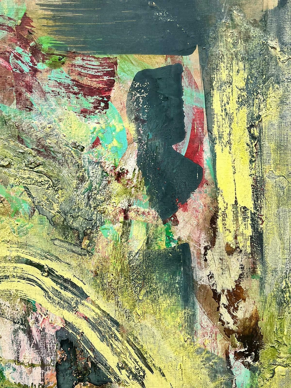 Michael Heindorffenormous Green Yellow Abstract Expressionist Oil Painting 1996 photo buy