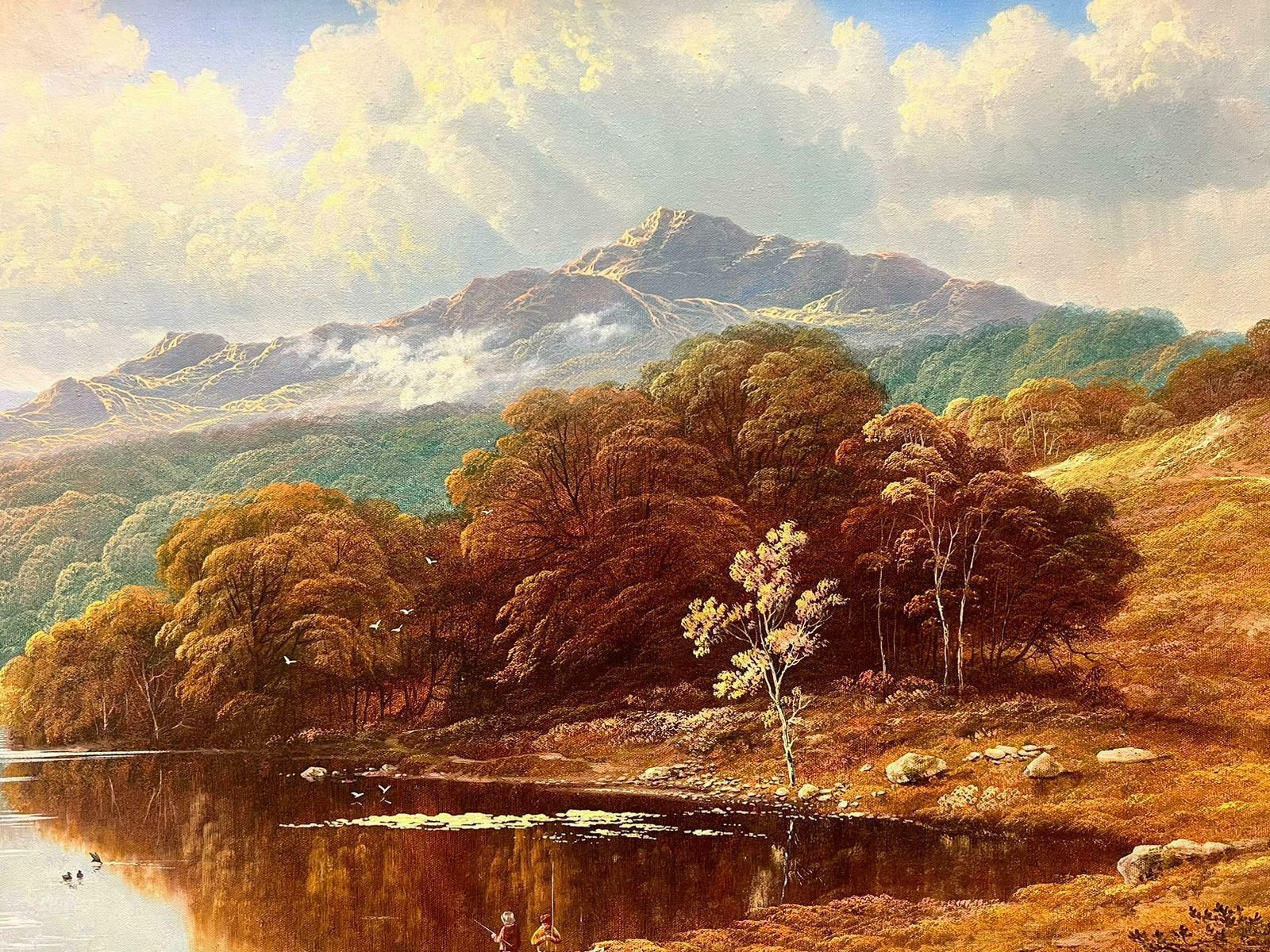 Andrew Grant Kurtishuge Traditional British Oil Painting Fishing In The Highlands Autumnal Loch photo buy