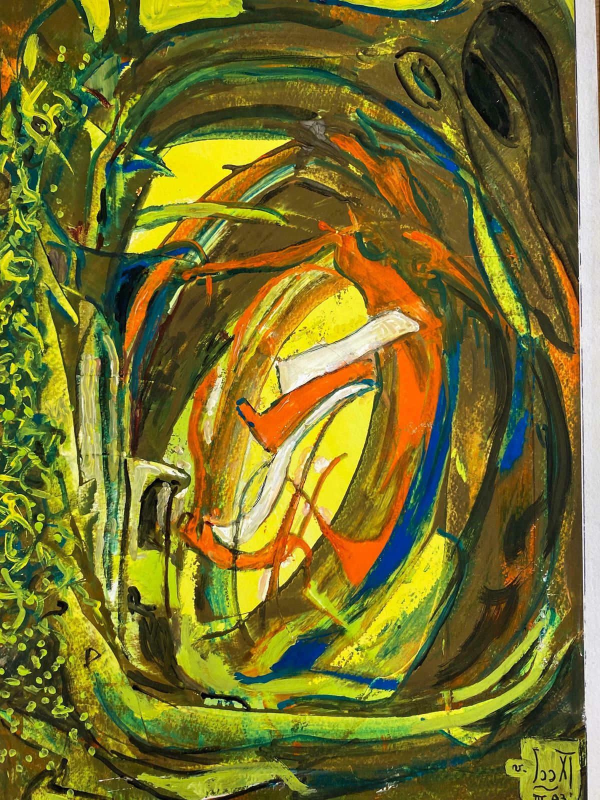 Unknownset Of 9 Original French Abstract Oil Paintings   Each Signed & Dated C. 1993 photo vintage
